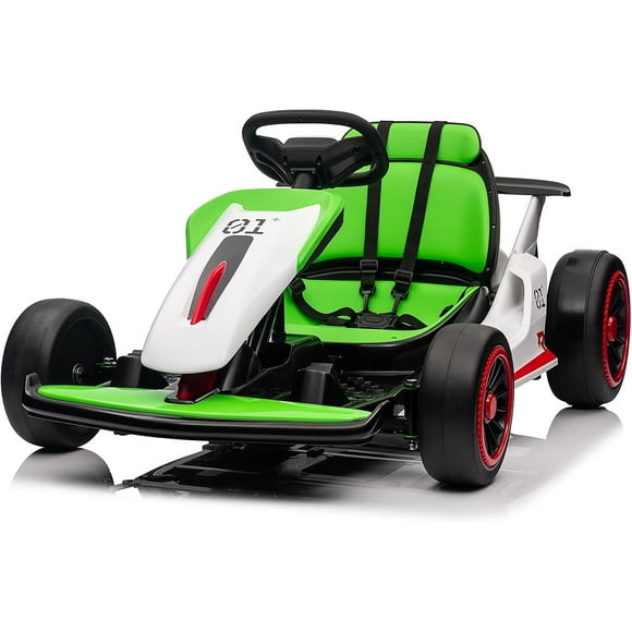 24V Electric Drift Go-Kart, Dual 200W Motors with 360° Spin & 8.1 mph Speed for Boys and Girls