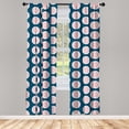 thumbnail image 4 of Ambesonne Tropical Window Curtains, Citrus Slices on Dark Back, Each 28" W x 63" L, Night Blue and Pale Rose, 4 of 4