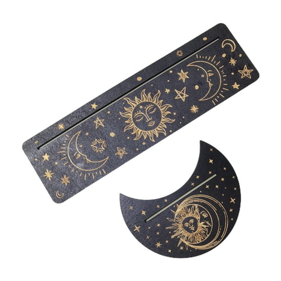 SDFGTstore Wooden Tarot Card Holder Moon Rectangle Shape Altar Cards Holder Display Base
