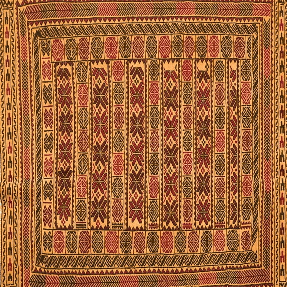Ahgly Company Indoor Square Persian Orange Traditional Area Rugs, 3' Square