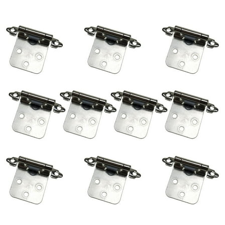 10 Pcs Brushed Spring Hinge White Nickel Hinges 7X3.8X3.5cm