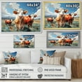 thumbnail image 4 of Designart "Grazers Geometric Cattle Pastoral art painting II" Animals Floater Framed Canvas Wall Art, 4 of 7