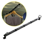 Zento Deals Heavy Duty Expandable Clothes Bar Car Hanger Rod- Convenient Classic Black Combines with Strong Metal and Rubber Grips and Rings