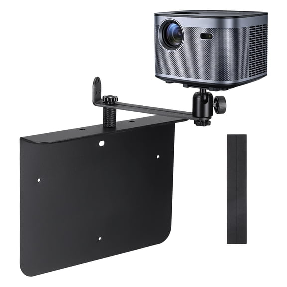 Uxcell Plug-in Bed Sofa Projector Stand, No-Drill 1/4" Screw Bedside Projector Bracket Mount Up to 13.2LBS Invisible Installation for Desktop Home, Black