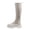 Beige, variant on Women'S Knee High Flat Boots Women'S Knee High Stretch Boots Ladies Fashion Solid Color Versatile Breathable Mesh Boots Thick Sole Thick Heel Long Boots Women'S Knee High Riding Boots
