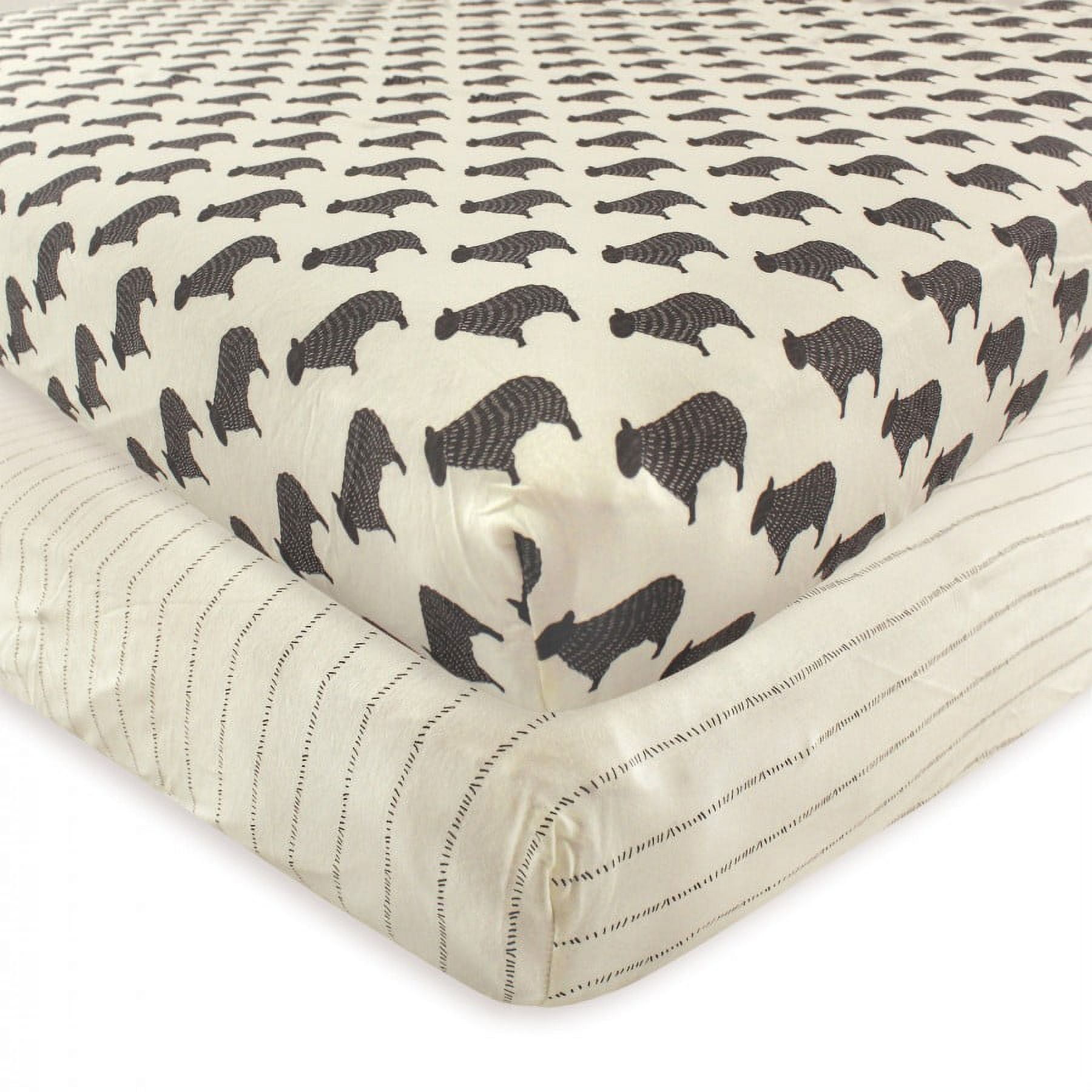 Hudson Baby Infant Cotton Fitted Crib Sheet, Sheep