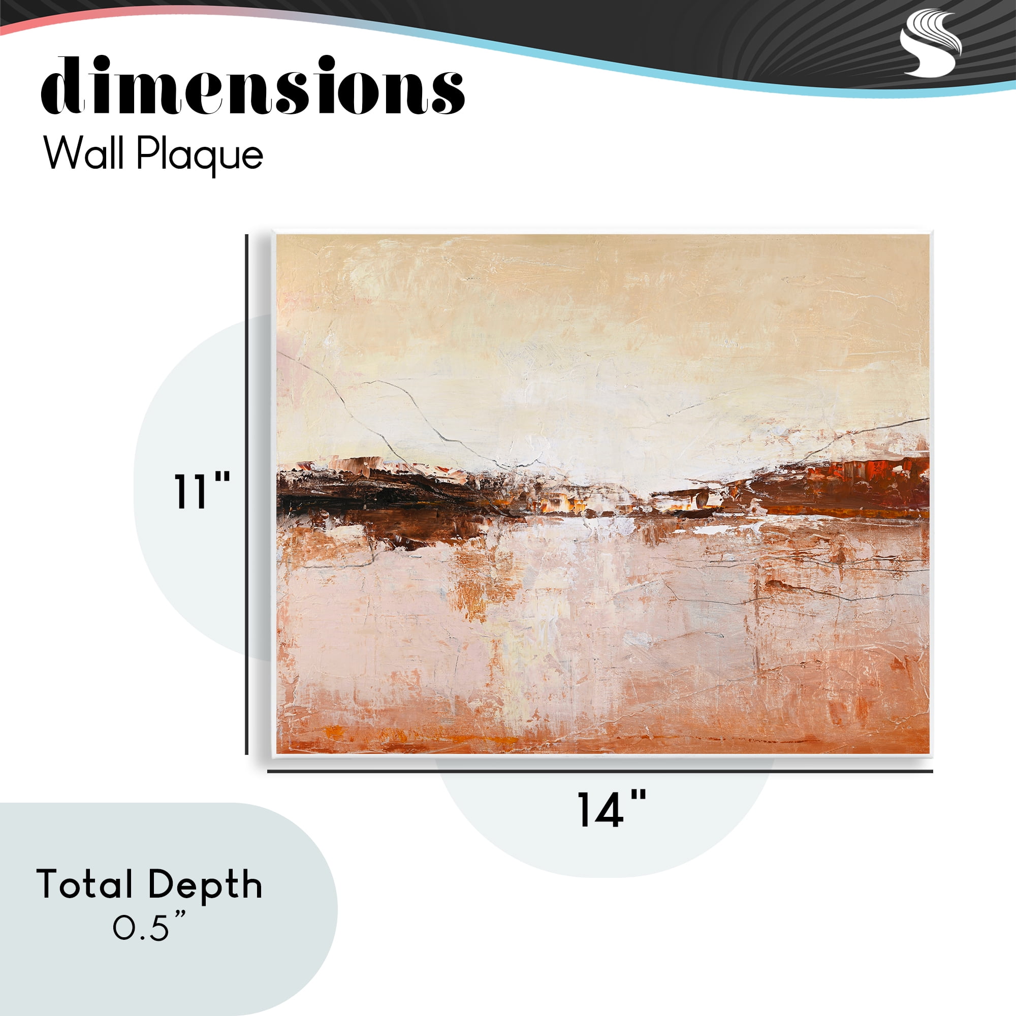 Warm Distressed Horizon Wall Plaque Art, design by Design Fabrikken