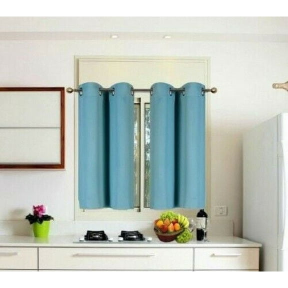 (K54) Teal 1 Panel Silver Grommets Window Curtain 3 Layered Thermal Heavy Thick Insulated Blackout Drape Treatment Size 30" Wide X 54" Length