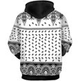 thumbnail image 4 of Sweat à Capuche Bandana Blanc pour Hommes Femmes Vêtements Bandanas Noirs Imprimés Veste Paisley Pantalon Jogger Hip Hop T-Shirts Bandana Rouges Shorts Vêtements Tenues, 4 of 6