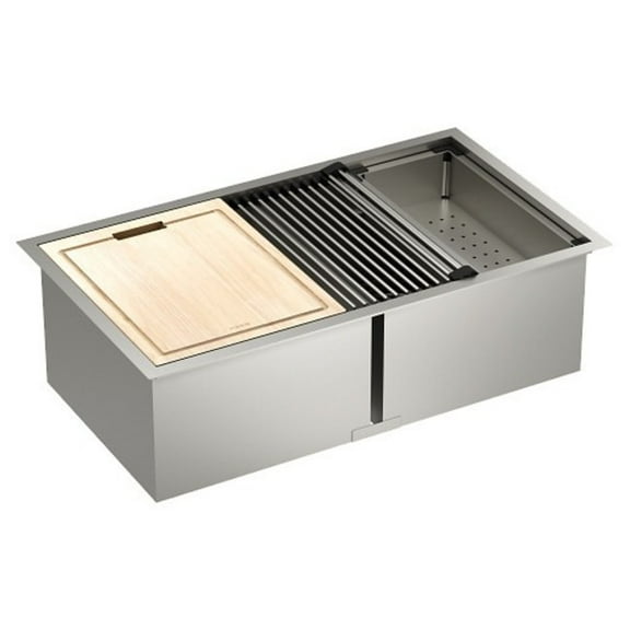 Moen Gs182040bux 1800 Series 33" Undermount Double Basin Stainless Steel Kitchen Sink -