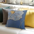 thumbnail image 3 of SHANXI Throw Pillow Covers Simple Style Flower Blue Print Cushion Cover Soft Pillow Cases for Home Sofa Bed Chair Car Office Decorative 20x20in, 3 of 5