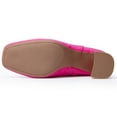 thumbnail image 6 of JORYA Women's Square Toe Chunky Heels Side Zipper Pink Ankle Boots, 6 of 8