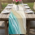 thumbnail image 4 of Turquoise Beach Coastal Table Runner 48 Inches, Summer Ocean Nautical Seaside Bed Runner Dresser Scarves Tabletop for Indoor Outdoor Parties/Ceremony/Banquet, 13" x 48", 4 of 8