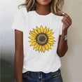 thumbnail image 2 of Women's T Shirts Print Summer Casual Short Sleeve Crew Neck Pullover Tops Loungewear Holiday Going out Shirts, Gifts for Her, 2 of 6