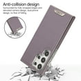 thumbnail image 2 of Magnetic for Samsung Galaxy S22 Ultra Case, [Military Grade Drop Tested] [Compatible with MagSafe] Shockproof Anti-fall Fiber Pattern PU Leather Back Slim Protective Case,Purple, 2 of 10