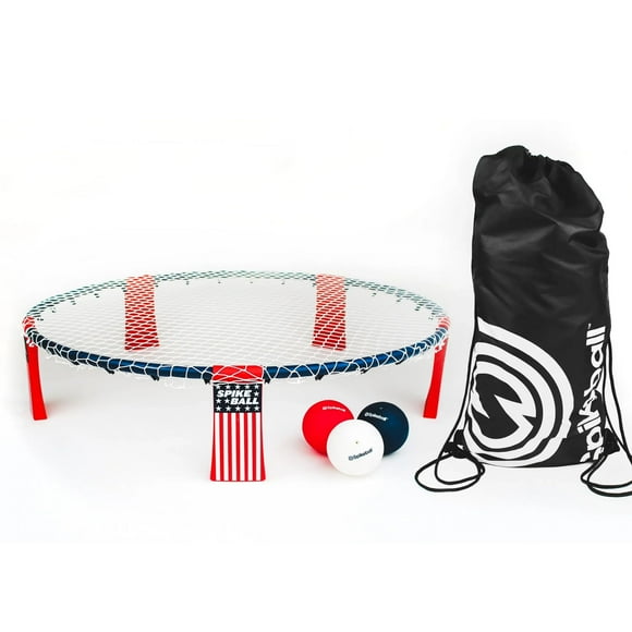 Spikeball Original, Jeu Roundnet, Comprend 3 Balles, un Sac de Transport et un Livre de Règles, Édition Étoiles et Rayures