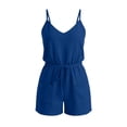 thumbnail image 6 of BUIGTTKLOP Short Jumpsuit for Women Spaghetti Strap Adjustable Waist Drawstring Cami Romper Summer Casual Overalls, 6 of 6