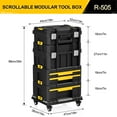thumbnail image 2 of AIRAJ 4-in-1 Rolling Tool Box with Wheels, Stackable Modular Tool Storage System with Drawers, 755lbs Heavy Duty Mobile Tool Chest Organizer for Mechanic, Garage & Professional Workshop, 2 of 7