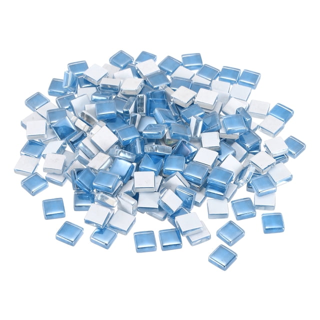 Uxcell Mosaic Tiles, 1 x 1cm Micro Glass Tiny Mini Mosaic Tile DIY Hobbies Handmade Crystal Free Stone Craft Material Creativity (AB Cobalt Blue Pack of 110)