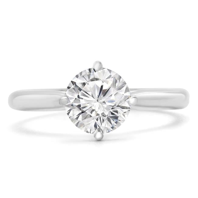 0.5 CT ROUND CUT DIAMOND SOLITAIRE ENGAGEMENT RING WHITE GOLD Finish Size 6.5 