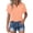 Orange, variant on Dvprdro Womens Cotton Button Down Shirt Collared Short Sleeve Side Slits Loose Fit Casual Summer Top