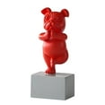 thumbnail image 1 of Ornaments Resin Nordic Creative Yoga fighting dog Statue Cartoon Animals Sculpture Figurines Crafts Yoga French Bulldog RED, 1 of 8