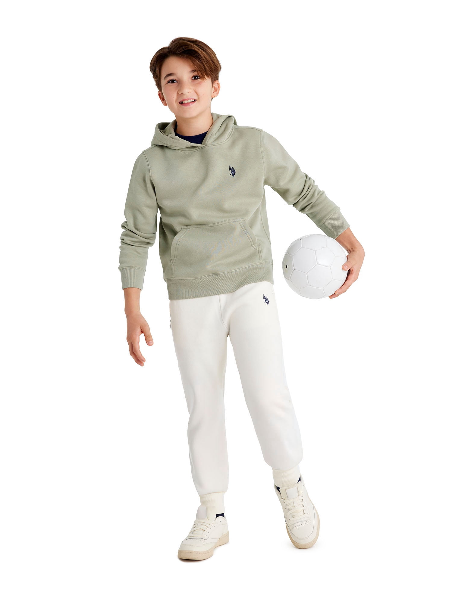 U.S. Polo Assn. Boys Fleece Jogger Pant Zip Pocket, Sizes 4-18