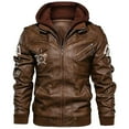thumbnail image 2 of Men's Fleece Lined PU Leather Jacket with Odin's Son Pattern, Multiple Sizes for Versatile Wear, 2 of 5