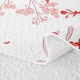 thumbnail image 5 of spefrowx Spring Floral Red Bow Bed Spread Queen for Girls Boys, Flower Botanical Queen Coverlet Set, 3 Pieces, 5 of 7