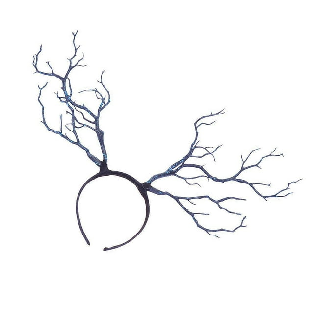 Black Plastic Resin Hair Ring with Branches One Size Fits Most for Party Decoration and Photo Props