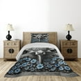 thumbnail image 3 of Ambesonne Rustic Quilted Coverlet 2 Pcs, Monochrome Farmhouse Cow, Twin Size, Grey Black and Blue, 3 of 4