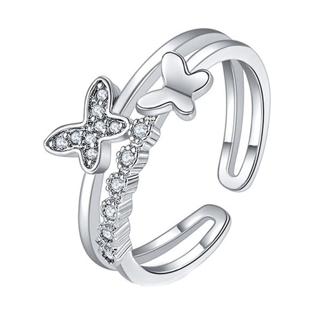 Anillo Abierto Anillo de aleación de plata de moda Señoras Anillos Ajustable