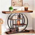 thumbnail image 1 of UTILIA Mesa de Consola de 105 cm - Mueble Recibidor de Entrada, Credenza Mesa Estrecha de 4 Niveles con Estantes de Almacenamiento, Mueble Decorativo de Madera y Metal, 1 of 5