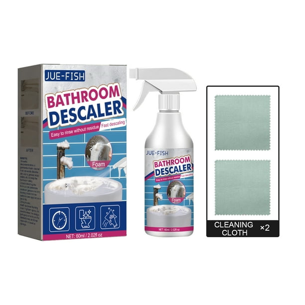 Jue-Fish Limpiador de baño Limpiador de escamas de Vidrio para Ducha Lavabo de Acero Inoxidable Descontaminación de bañera,2 piezas