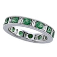 thumbnail image 2 of Karina B� Baguette Diamond and Round Tsavorite Eternity Band With Milgrain, 2 of 9