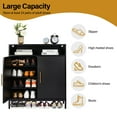 thumbnail image 5 of Ktaxon Shoe Cabinet Double Door 6 Tiers with High Feet & LED Lights for Entryway, Black, 5 of 15