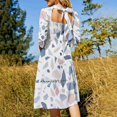 thumbnail image 3 of Robe Vintage Pastel Bleu Rose Beige Motif Géométrique Terrazzo Évasée Col Carré Robe Élégante Mode Féminine Imprimée, 3 of 5