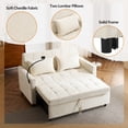 thumbnail image 6 of 56.9" Sleeper Sofa Bed, 3 in 1 Convertible Couch Bed Pull-out Sofa Bed, Small Loveseat Sofa Bed with a Reversible Backrest Cushion, Side Pockets, 2 USB Ports & Phone Holder for Living Room, Beige, 6 of 8