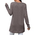 thumbnail image 4 of UVN Sweatshirts for Women Crewneck Long Sleeve Shirts Dressy Heart Patchwork Side Split Tops, 4 of 7