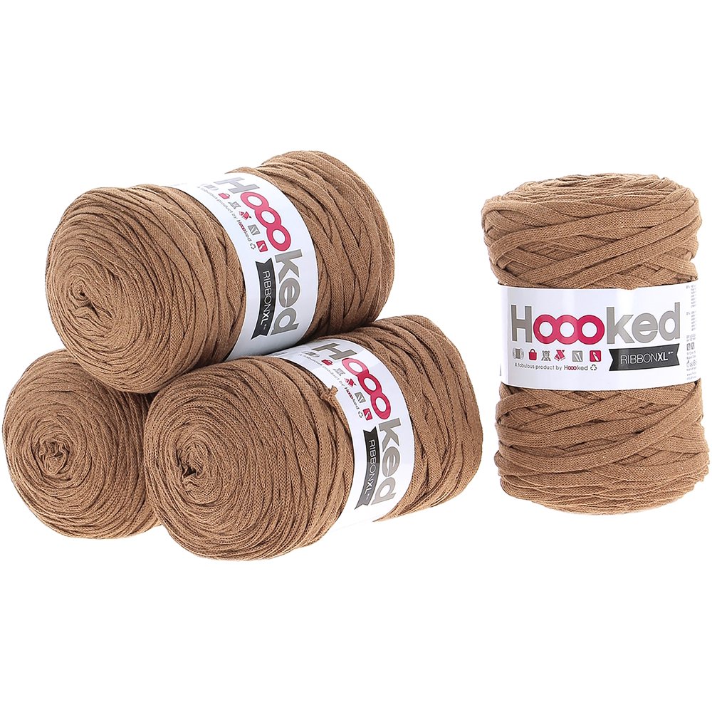 Hoooked Ribbon Xl YarnCaramel Brown