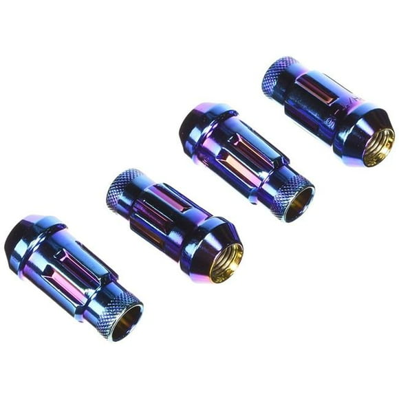 Wheel Mate 32902UN 12 x 1.5 & 48 mm Muteki SR48 Open End Locking Lug Nut for 2016 Buick Cascada, Burning Blue Neon - Set of 4