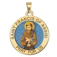 thumbnail image 2 of Saint Francis of Assisi Religious Medal Color - 3/4 Inch Size of a Nickel - Solid 14K White Gold, 2 of 4