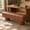 Brown PU, variant on Christopher Knight Home 61" Modern Accent Ottoman Bench with Boucle Upholstery, Wood Legs, Beige