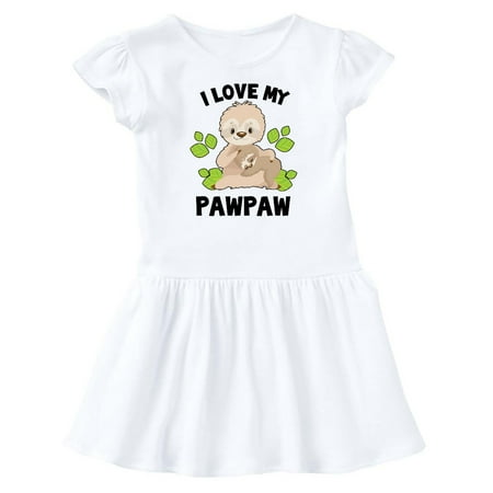

Inktastic Cute Sloth I Love My Pawpaw with Green Leaves Gift Baby Girl Dress