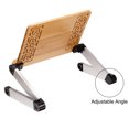 thumbnail image 3 of Unique Bargains 16.9x10' Book Stand, Bamboo Iron Foldable Book Holder with Clips Adjustable Legs, Wood Color, 3 of 5
