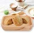 thumbnail image 4 of Salad Plate Wood Dinner Plate Fruit Snacks Tray Tea Tray Restaurant Storage Plate(22 * 14 * 4.5), 4 of 7