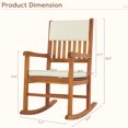thumbnail image 5 of Zimtown Wood Rocking Chair w, Cushion and Armrest, Acacia Wood Patio Rocking Chair, Wooden Rocker for Weather Resistant for Garden, Porch, Balcony, 5 of 7