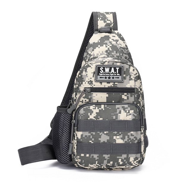 Bolso de pecho de camuflaje para montañismo para hombres y mujeres, bolso de hombro de moda, bolso de pecho de tela Oxford resistente al desgaste, bolso de pecho cruzado para exteriores