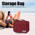 thumbnail image 2 of Adjustable Compartments Travel Organizer, Durable Padded Protection Foldable Bag For Electronic Accessories, Smooth Zipper Design, Tech Kit Bag For Home & Travel (1pcs), 2 of 5