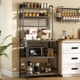 thumbnail image 2 of HOMCOM Bakers Rack with Power Outlet Industrial Coffee Bar Grey, 2 of 10